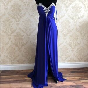 BNWT La Femme Royal Blue Strapless Dress